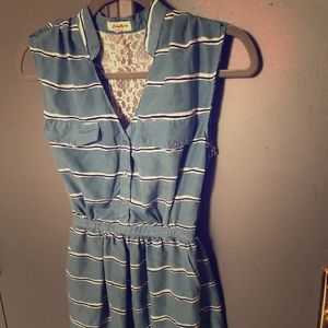 Blue summer dress with ADORABLE lace back